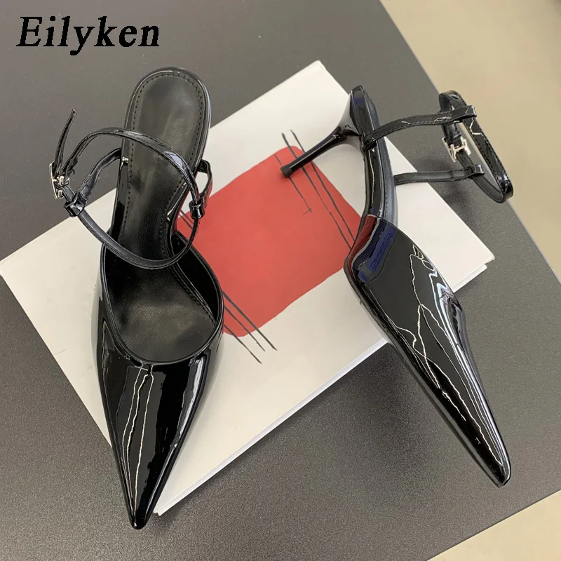 Eilyken/Новинка Сезон весна Женские туфли-лодочки из лакированной кожи с ремешком на