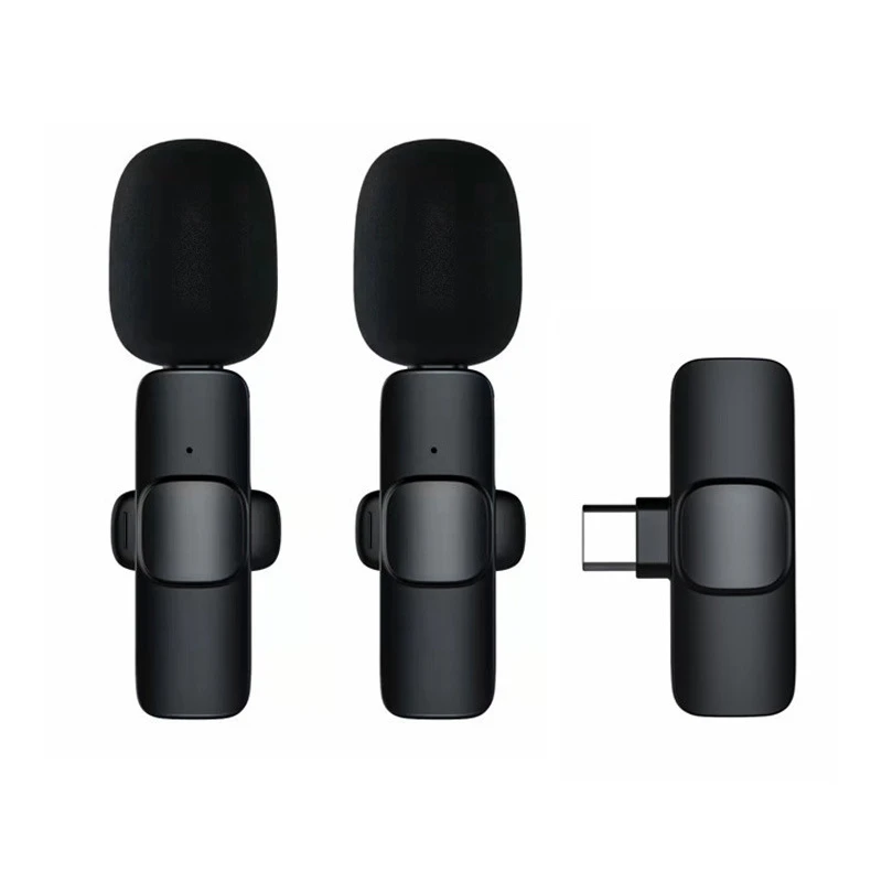 

Convenient Wireless Lavalier Microphone Noise Reduction Live Interview Recording For Type C,One For Two Charging Version