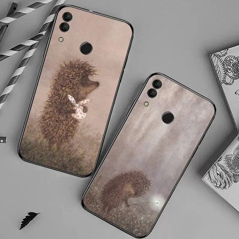 

Hedgehog in the Fog painting Phone Case For Huawei honor Mate 10 20 30 40 i 9 8 pro x Lite P smart 2019 Y5 2018 nova 5t