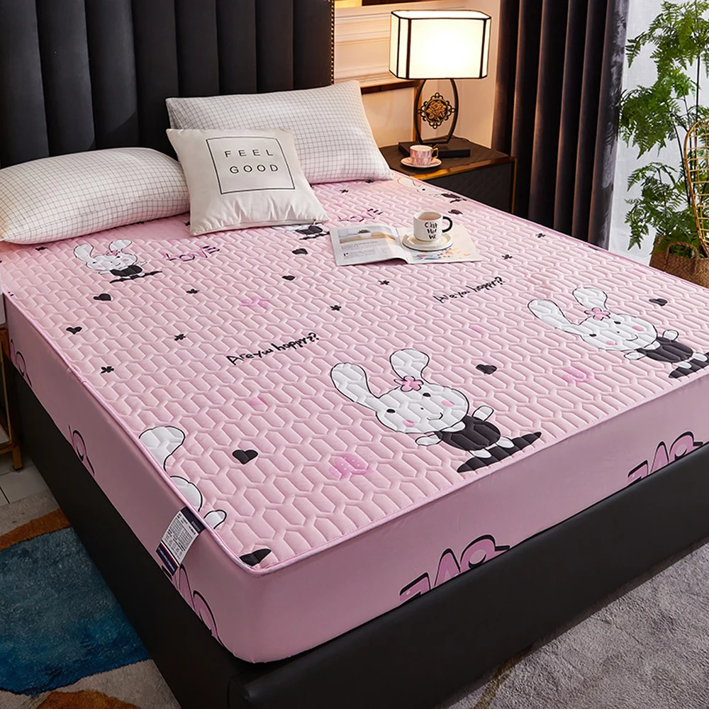 

Waterproof Mattress Cover Cartoon Fitted Sheet For Home Bedroom Bed Pad Protector For Families With Pets Children 90x200 180x200