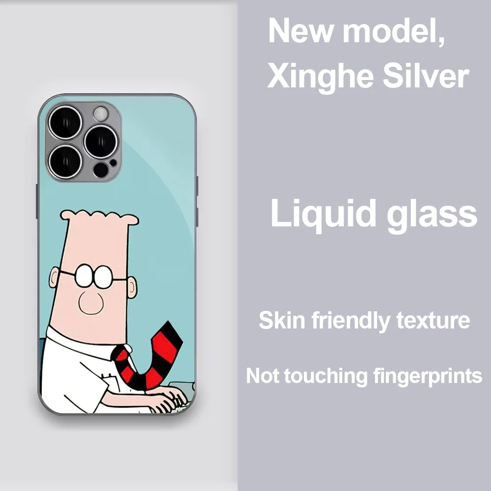 Мультяшный D-Dilbert чехол для телефона iPhone 11 12 13 14 Mini Plus Pro Max металлический