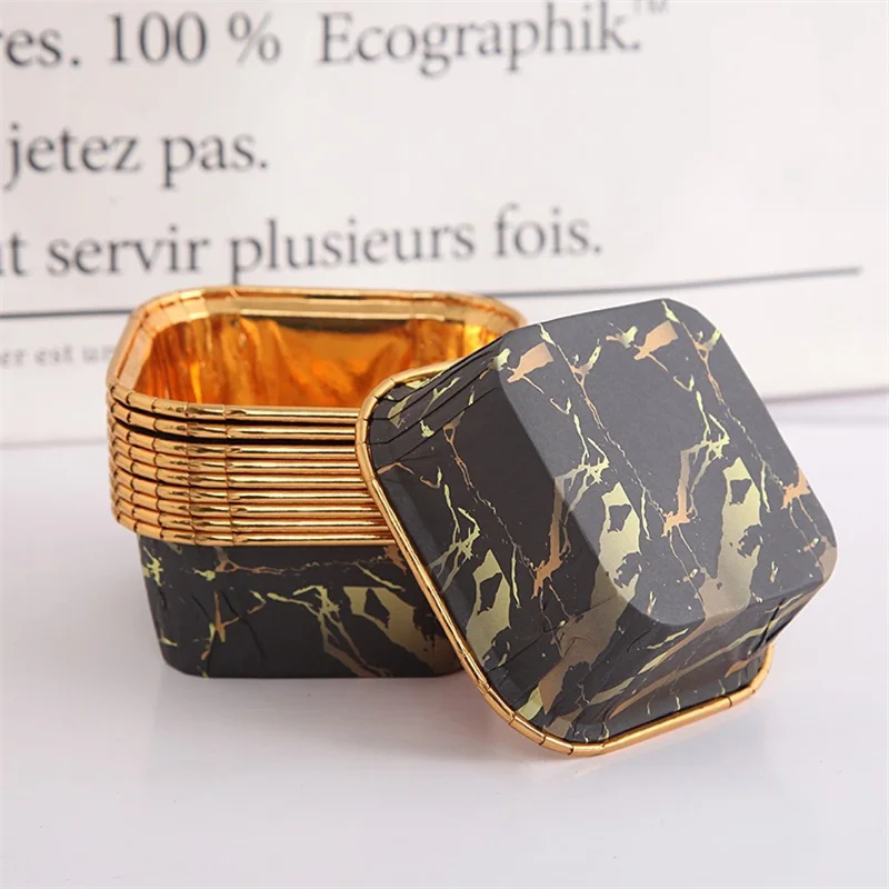 50 шт. подкладка для кексов Panettone форма выпечки с каменным рисунком Квадратные