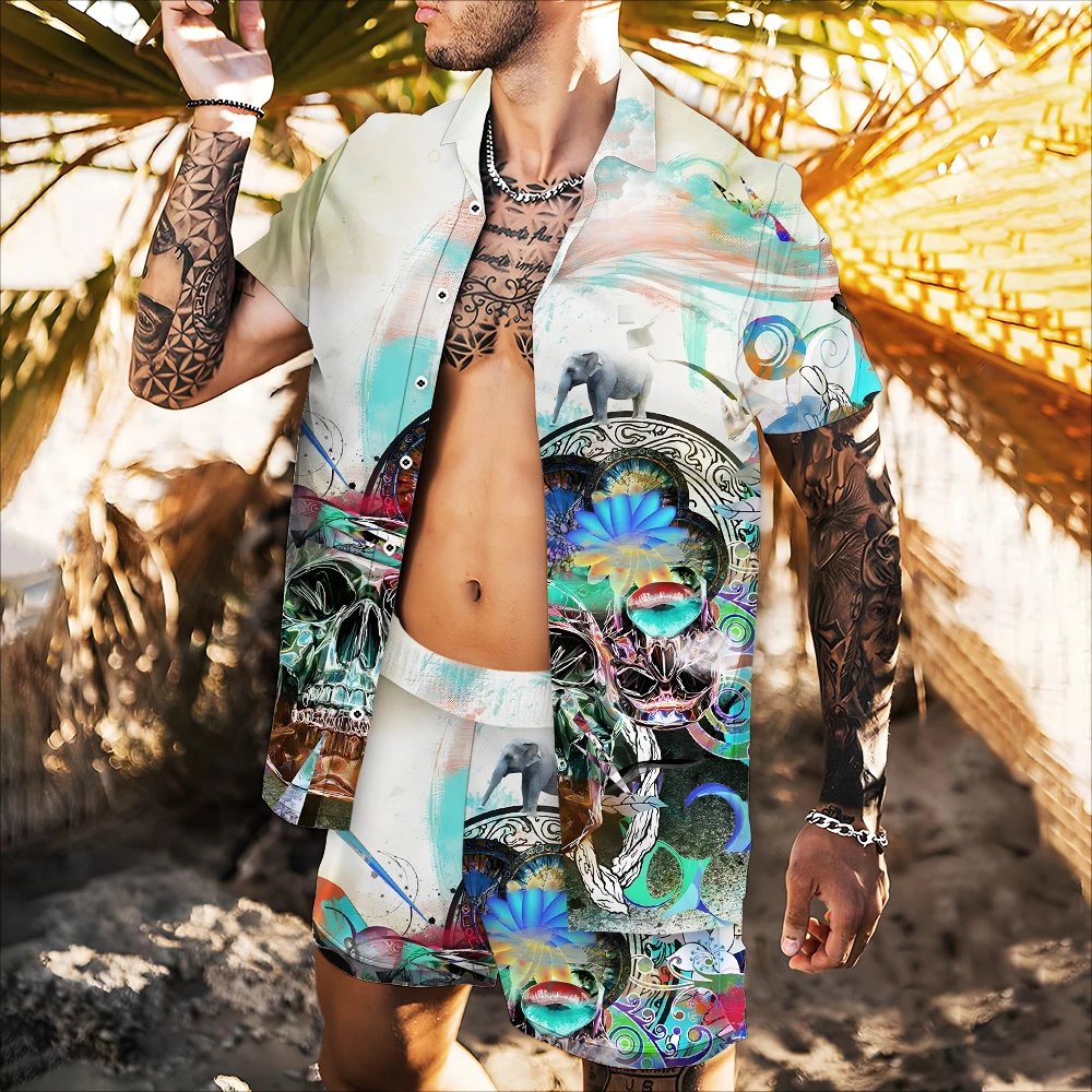 

Men's Shirts Spring and Summer 2022 New Hot Sale Printing 3d Trend Comfortable Botanical Style Broken Loose Flowers