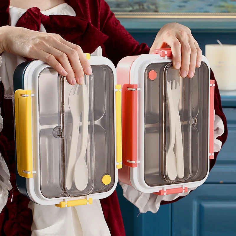 

Портативный Ланч-бокс, безопасный для микроволновой печи, с отделениями и стандартным составным контейнером для фруктов и салатов