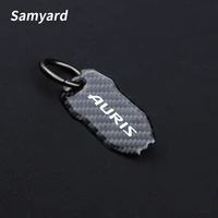 carbon fiber car keychain for toyota auris aygo chr hilux yarisl key rings car accessories