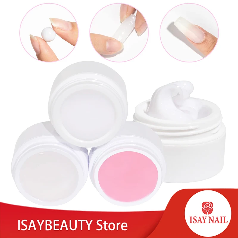 

New Arrivals15ml Non-stick Building Gel for Nail Extension Soild Gel White Clear Pink Builder Construction Carving Not Sticky