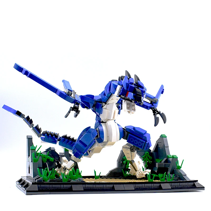 

21CM Simulation Animals Dinosaur Robots Dragon Model Assembly Small Particle Building Blocks Educational Toys For Children Brick