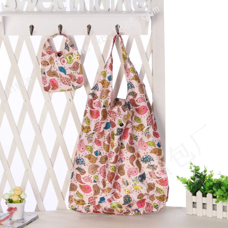 

Tote Bags Reusable Grocery Fold-up Folding Shopper Small Foldable Shopping Tote Bag In Pouch Pocket with Zip