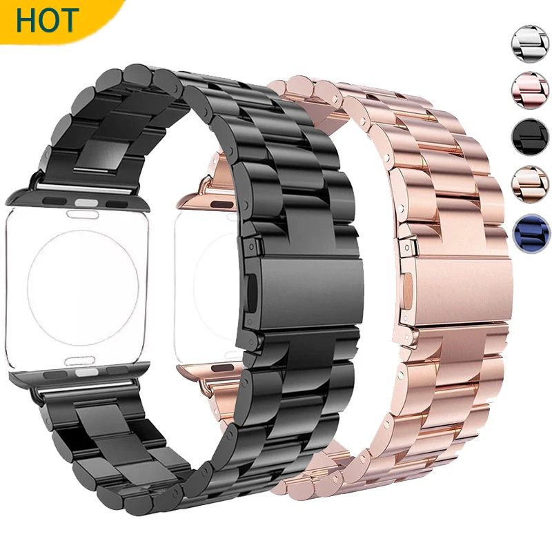 Stainless Steel Strap for Apple Watch 5 Band 44mm 42mm Watchband Bracelet Band for Iwatch Series 3 4 Se 6 7 45mm 41mm 40mm 38mm