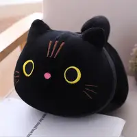 25/35Cm Pillow Cute  Black Cat Mollusk Kawaii  Cylindrical Long Head Single Double Pillow Afternoon Office Gifts for Childrens