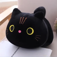 2535cm pillow cute black cat mollusk kawaii cylindrical long head single double pillow afternoon office gifts for childrens
