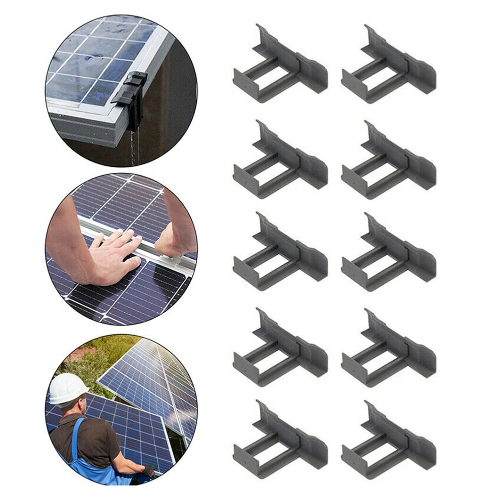 

10 Pcs Roof Solar Panel Frame Cleaning Clips Photovoltaic Panel Water Guide Mud Removal Clamp Water Diversion Clip 30/35mm