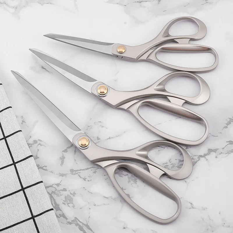 

Household 8 Inch 9 10 Stainless Steel Tailor Scissors Alloy Handle Flat Tooth Dressmaking Sewing Craft Shear