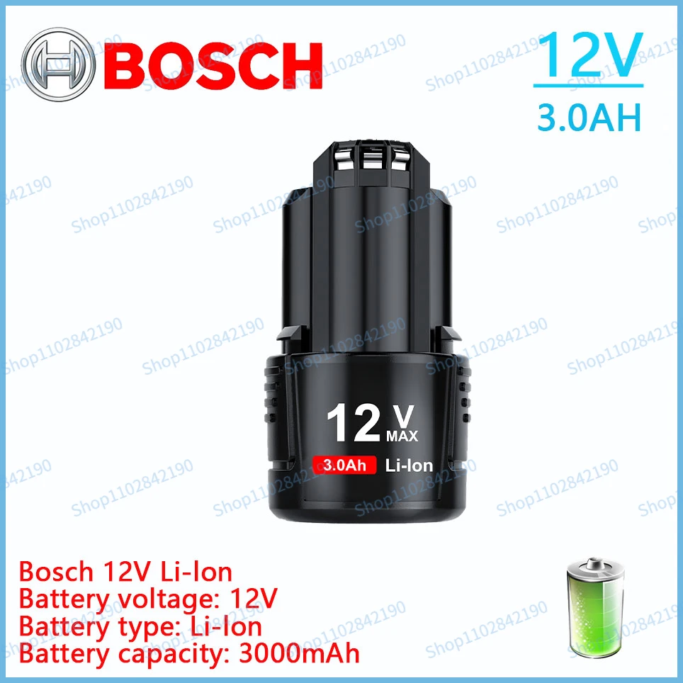 

BOSCH 12V 3.0Ah Battery for Bosch BAT411A BAT412A BAT413A BAT414 BAT420 2607336013 26073360 Cordless Tool