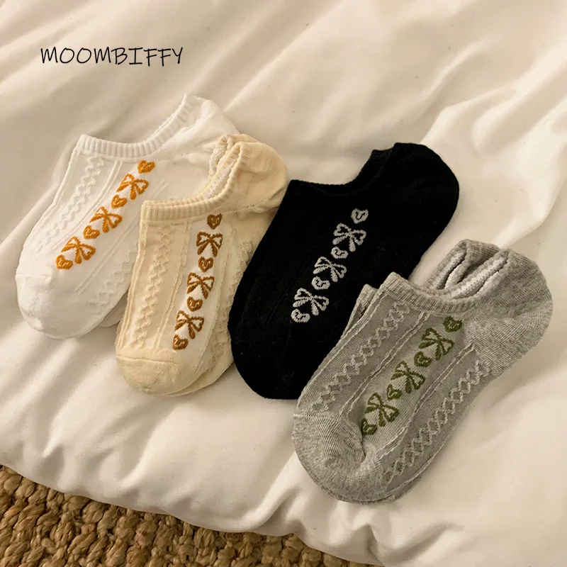 

Women Summer Boat Cute Socks Hollow Breathable Mesh Short Tube Sock Kawaii Shallow Mouth Silicone Non-slip Girls Invisible Socks