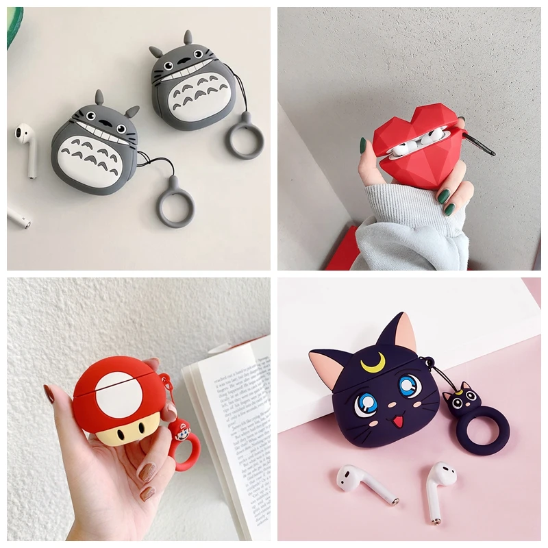 

Totoro Wireless Bluetooth Earphone Case For Apple Airpods Silicone Headphones Cases For Airpods 1 2 pro Protective Cover