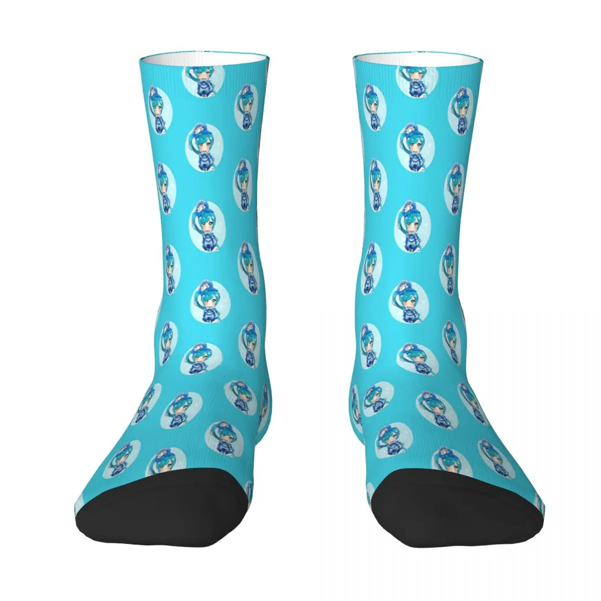 

Delicious Party Blue Pretty Cure Precure Anime Sock Socks Men Women Polyester Stockings Customizable Hip Hop