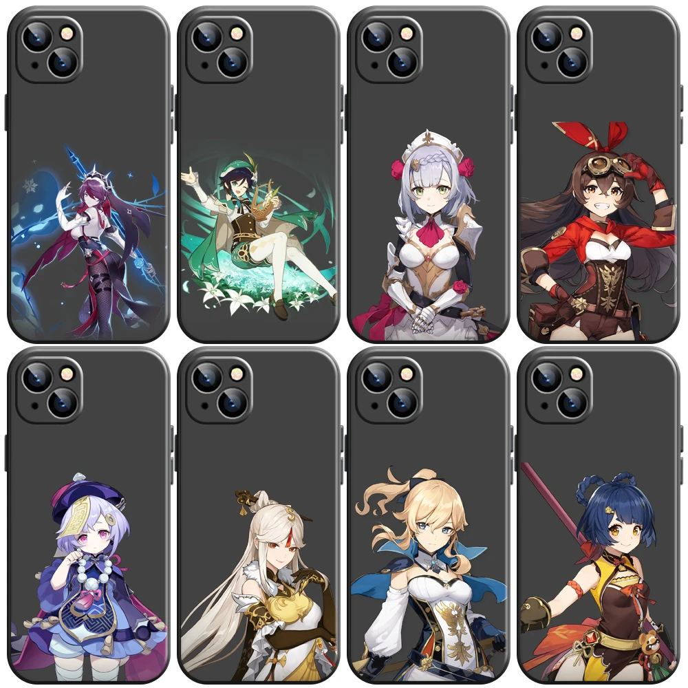 

Genshin Impact Project Game Phone Case For iPhone 11 13 12 Pro Max 12 13 Mini X XS XR MAX SE 6 7 8 Plus Funda Liquid Silicon