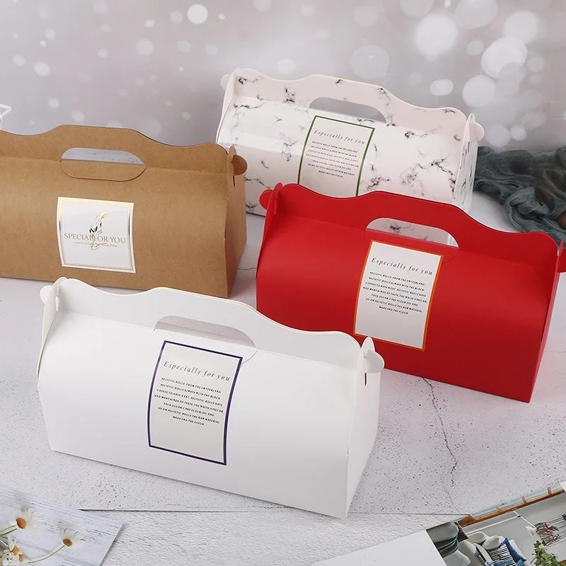 

Hot Selling Long Size Macaroon Cake Roll Box Dessert Slide Paper Packing Box