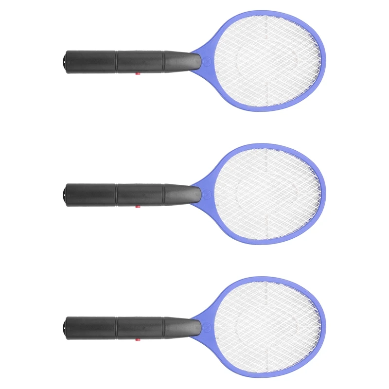 

Hot 3X Batteries Operated Hand Racket Electric Mosquito Swatter Insect Home Garden Pest Bug Fly Mosquito Swatter Killer