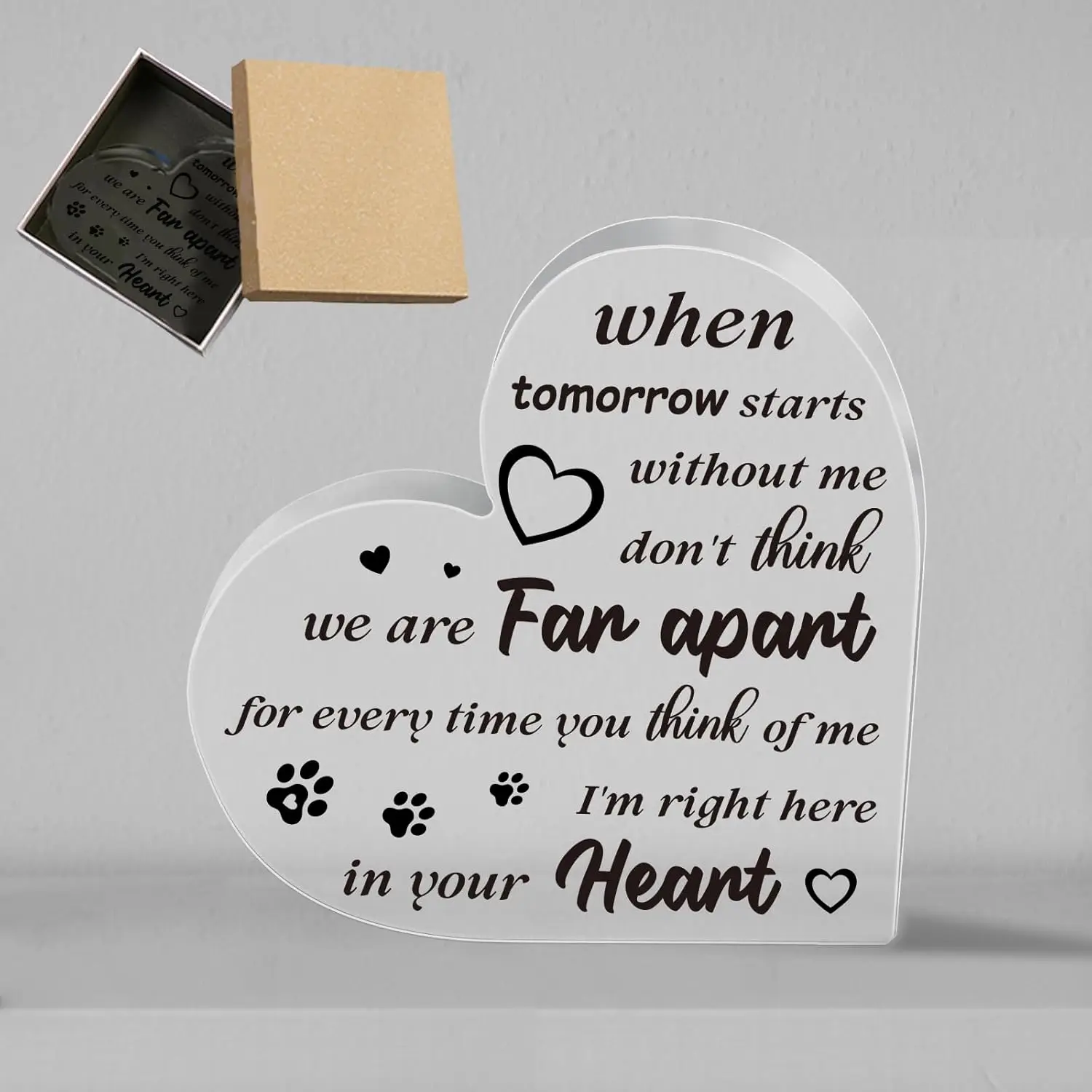 WEBEEDY Мемориальные подарки для домашних животных акриловые памяти в форме сердца