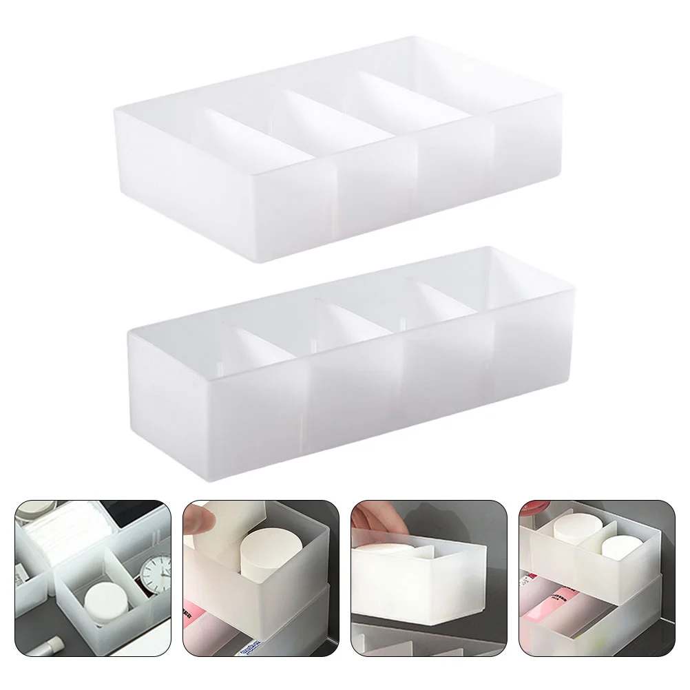 

2 Pcs Make Drawer Organizer Office Plastic Storage Drawers Clothes Bag Pp Desktop
