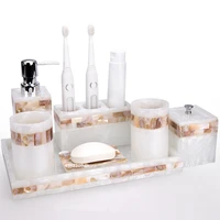 light luxury shell bathroom decoration accessories toothbrush holder soap dispenser lotion bottle bathroom supplies wash set