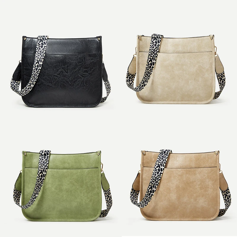 Diinovivo Fashion Messenger Bag For Women Print Strap Designer Shoulder Bags Small Square Bags Pu Leather Crossbody Bag WHDV2243