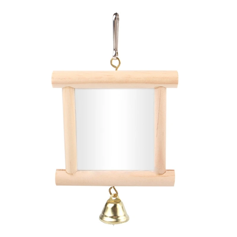 

Parrot Mirror Toy with Small Bells Parrot Mirror Toy Reflective Cockatiels Parakeets Toy Bird Cage Interactive Toy