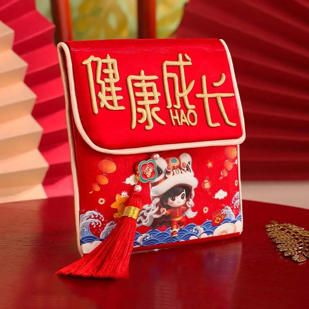 

Традиционный китайский Новый год красный кошелек из полиэстера Хунбао Бог богатства красный карман весенний фестиваль поставки благословение