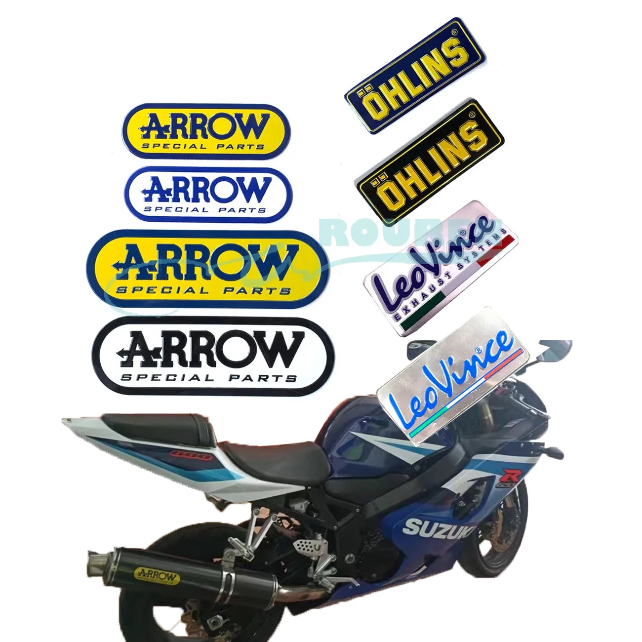 

Motorcycle Exhaust Tip Pipe Stickers Aluminium 3D Heat-resistant Muffler Decals for Yamaha Honda Arrow Moto Cross Modified Parts