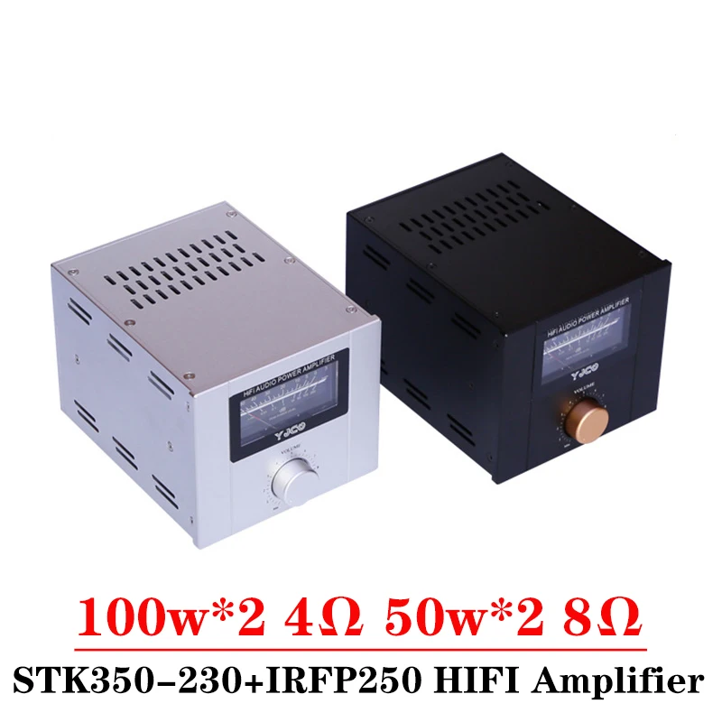 

100w*2 STK350 2-channel Class AB Power Amplifier High Power Low Distortion FET IRFP250 Vu Meter HIFI Amplifier Audio