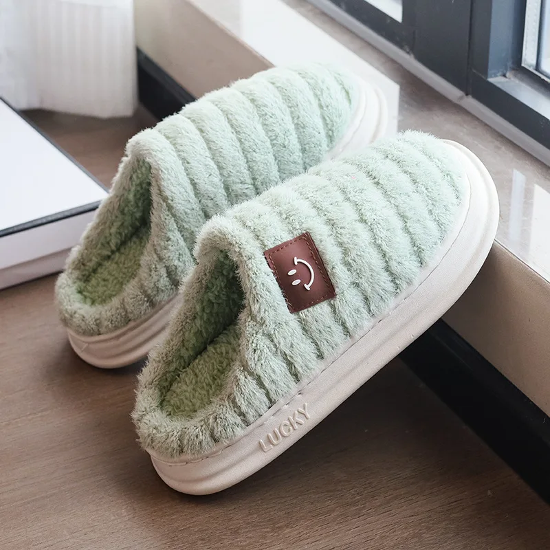 

Women's Home Slippers Non-Slip Cloud Ladies Fluffy Slippers Warm Superstar For Family Cotton Indoor Shoes 2023 Winter