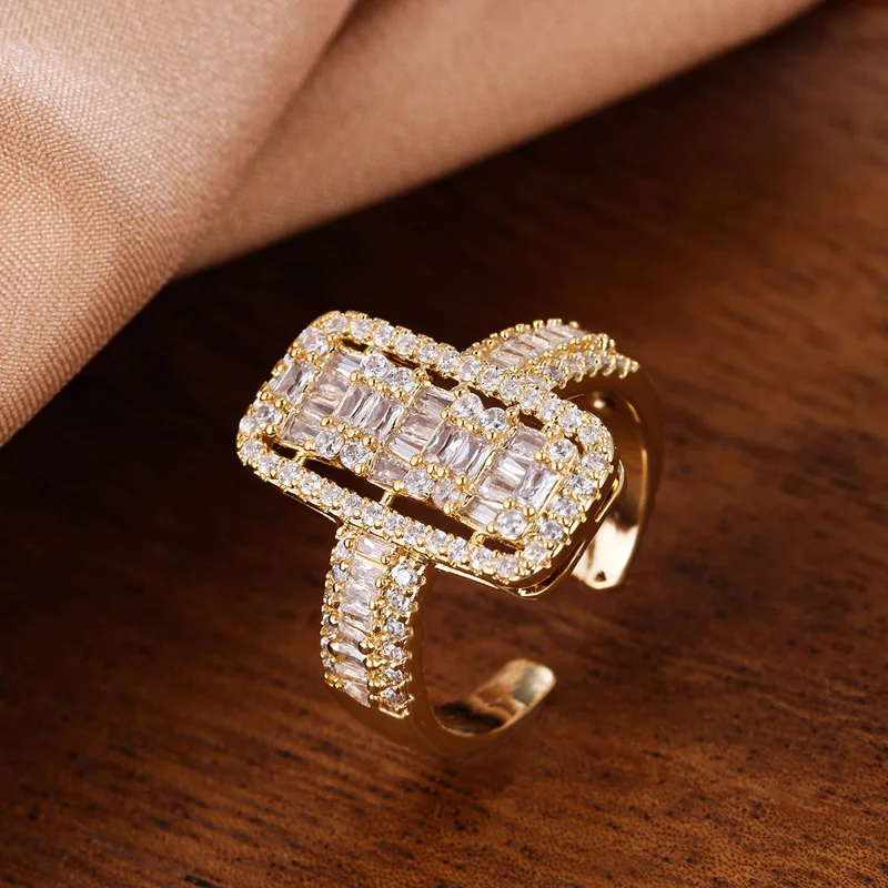 Женское регулируемое кольцо Ms. Fashion, большое длинное кольцо с индексом и фианитом, подарок для друзей и вечерние