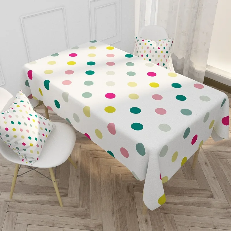 Скатерть в скандинавском стиле с цветными точками скатерть для обеденного стола