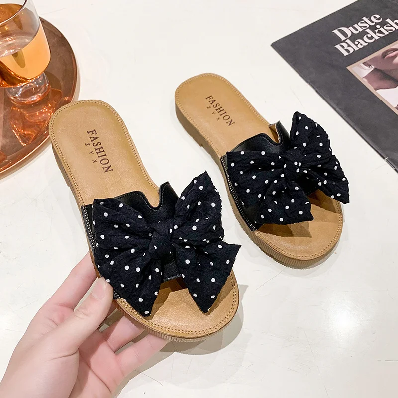 2023 New Spring and Summer Sandals Women Wear Fashion Bow Women's Slippers Anti-slip Wear-resistant