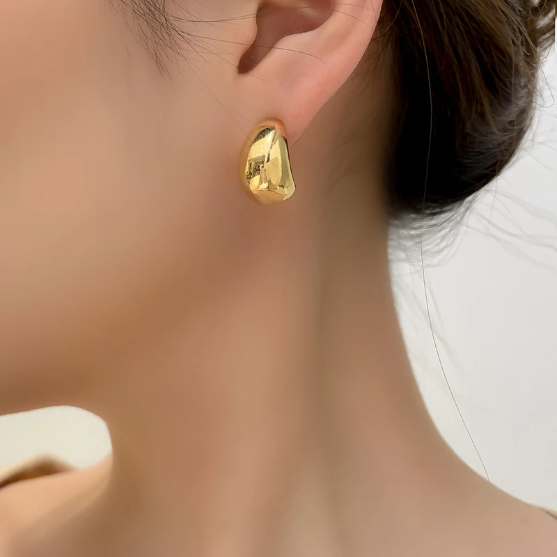 Европейские и американские минималистичные металлические серьги-гвоздики в