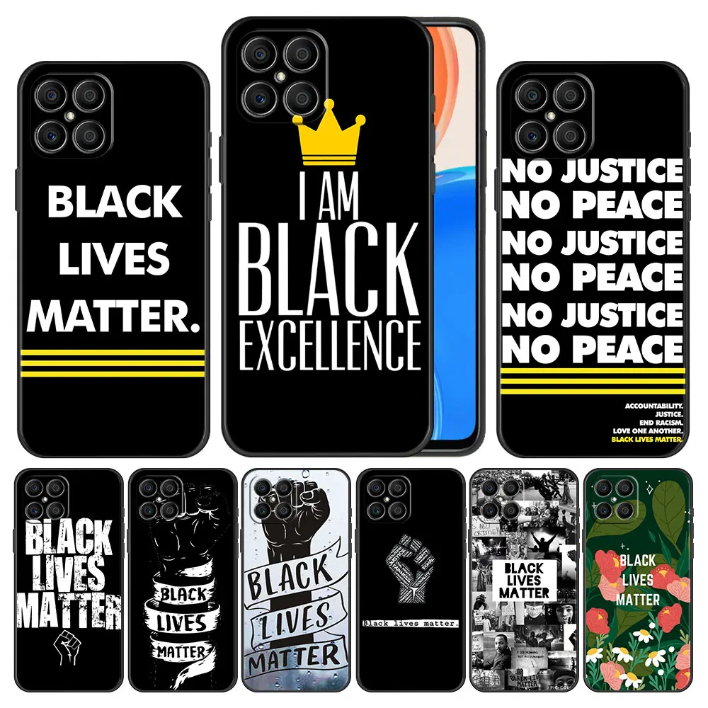 

Black Lives Matter Word Silicone Case for Honor X8 50 30i Lite Play 9A 60 Pro 20i x7 X9 Magic4 10 Play6T 5G Celular Funda Soft