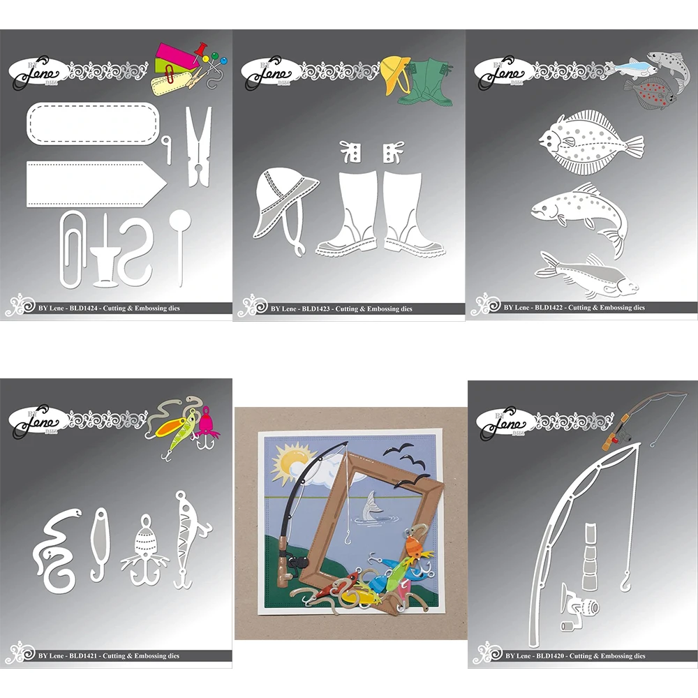 

Fishing Supplies Metal Cutting Dies No Clear Stamps For Diy Dies Scrapbook Paper Card Making Decorative Photo Album Craft