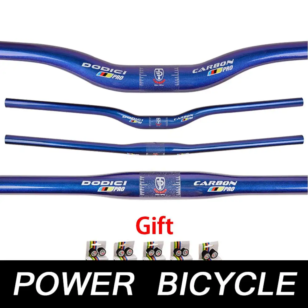 

DODICI MTB Bicycle Handlebars Discoloration Blue Carbon Fiber Handlebar Stem 31.8mm length 720mm 740mm 760mm Bicycle Accessories