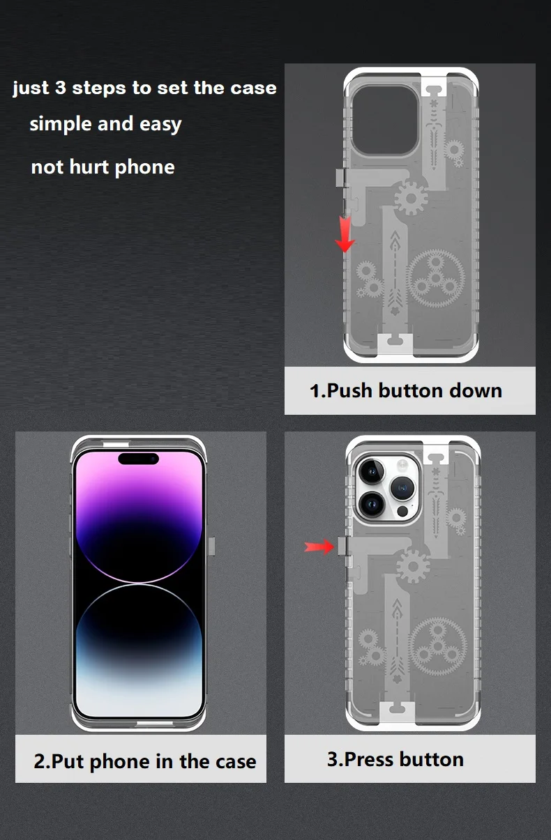 Original Wireless Charging Magnetic Phone Case For iPhone 14 Pro Max 13 12 Pro Max Metal Armor Shockproof Transparent Back Cover