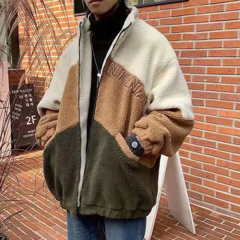 Модная мужская зимняя куртка на хлопковом наполнителе свободного кроя в