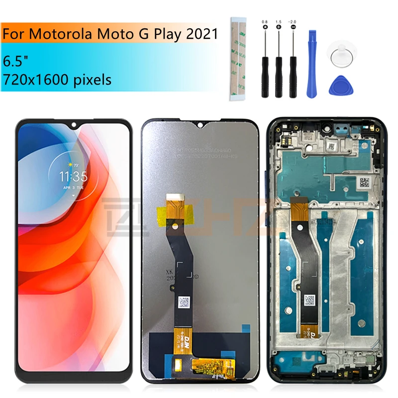ЖК-дисплей для Motorola Moto G Play 2021 сенсорный экран дигитайзер в сборе с рамкой дисплей