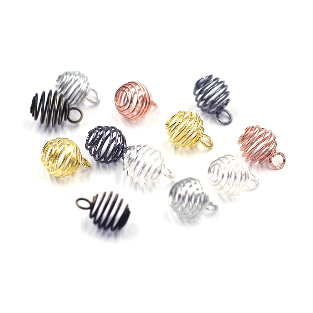 Подвески бусины клетки весенний спиральный фонарь серебряные розовые золотые