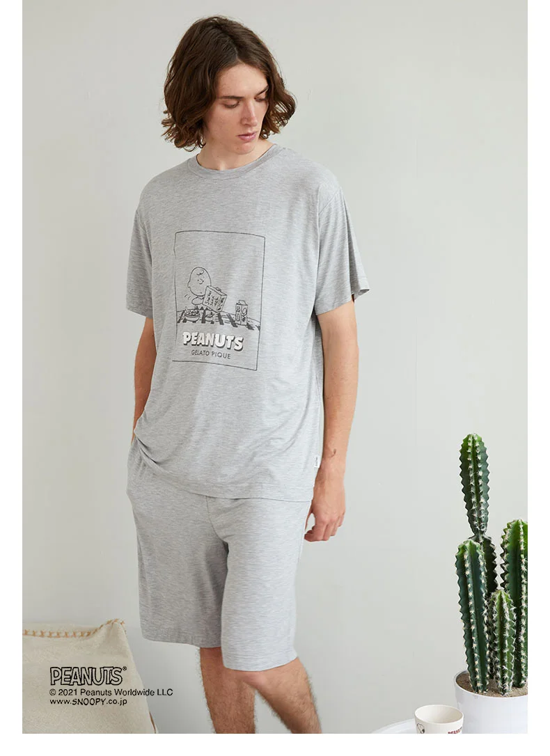 Home wear Gelato Pique Pajama Men Pajamas Couple Room Wear Sleepwear Shorts Sets