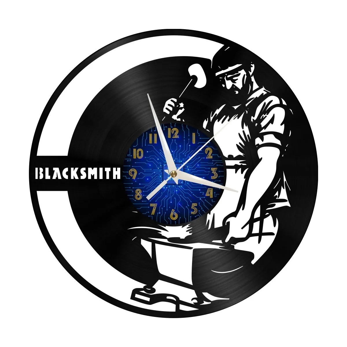 

Blacksmith Vinyl Wall Clock, Vinyl Record Clock Wall Art Silent & Non-ticking