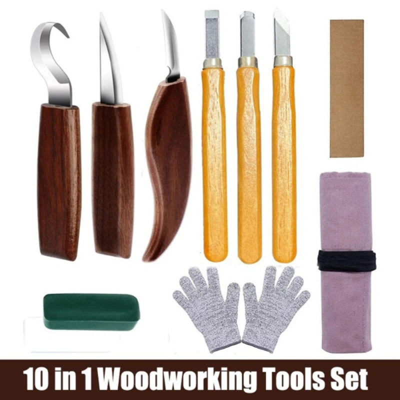 

1/2/3/5/10pcs Chisel Woodworking Cutter Hand Tool Set Wood Carving Knife DIY Peeling Woodcarving Spoon Carving Cutter