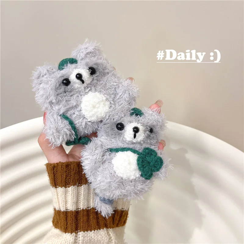 

Plush Cute Cartoon Bear Case for AirPods Pro2 Airpod Pro 1 2 3 Bluetooth Earbuds Charging Box Protective Earphone Case Cover
