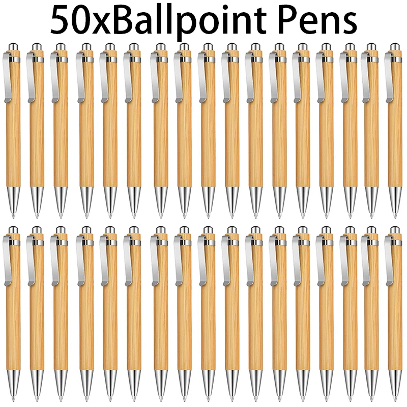 50 шт. вдохновляющая бамбуковая ручка деревянная Мотивационная шариковая подарок