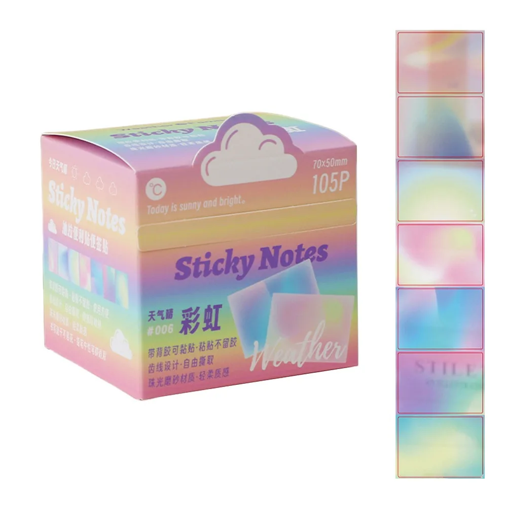 

Прозрачные липкие заметки, бумага, 105 листов